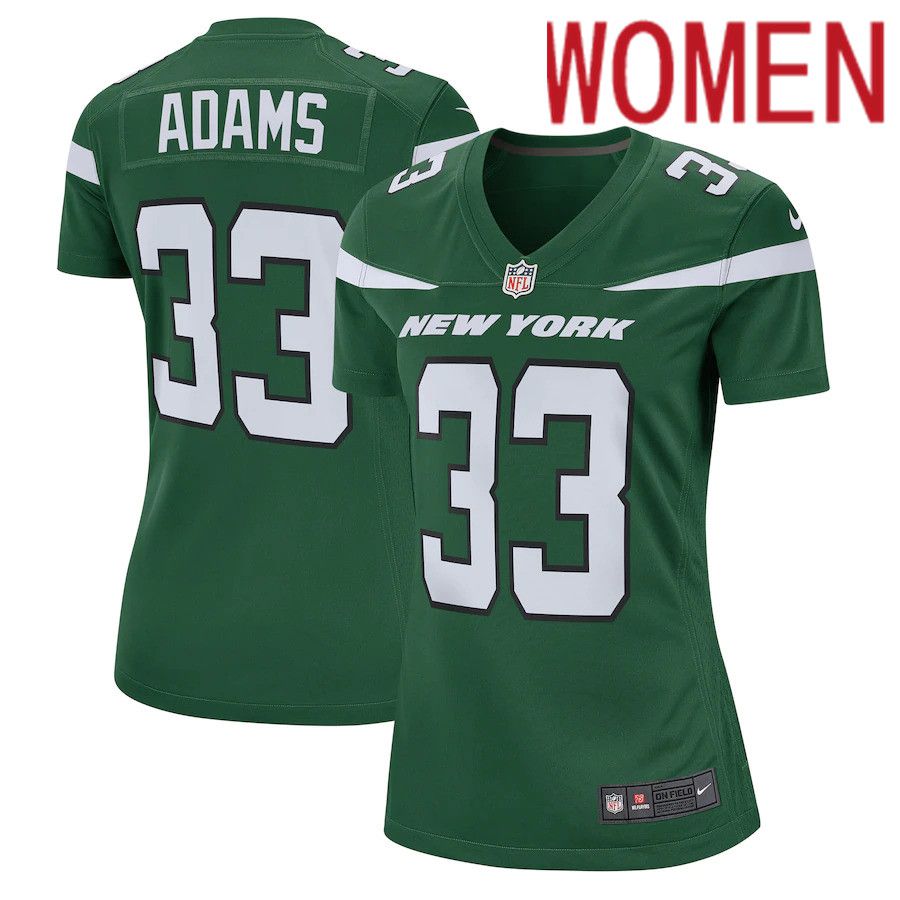 Women New York Jets #33 Jamal Adams Nike Gotham Green Game Player NFL Jersey
